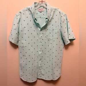URBAN MAN Slim Fit Cherry Button Up Short Sleeve